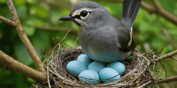 Gray Catbird Lays Beautiful Blue Eggs